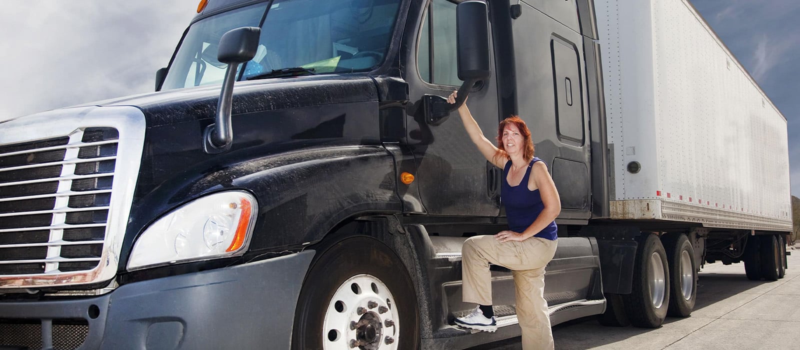 woman with tractor trailer
